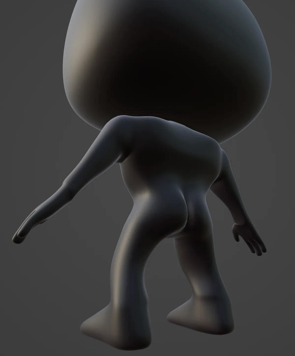 The figure from behind.