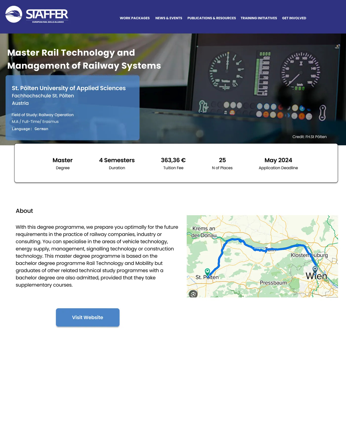 Programme page on desktop.