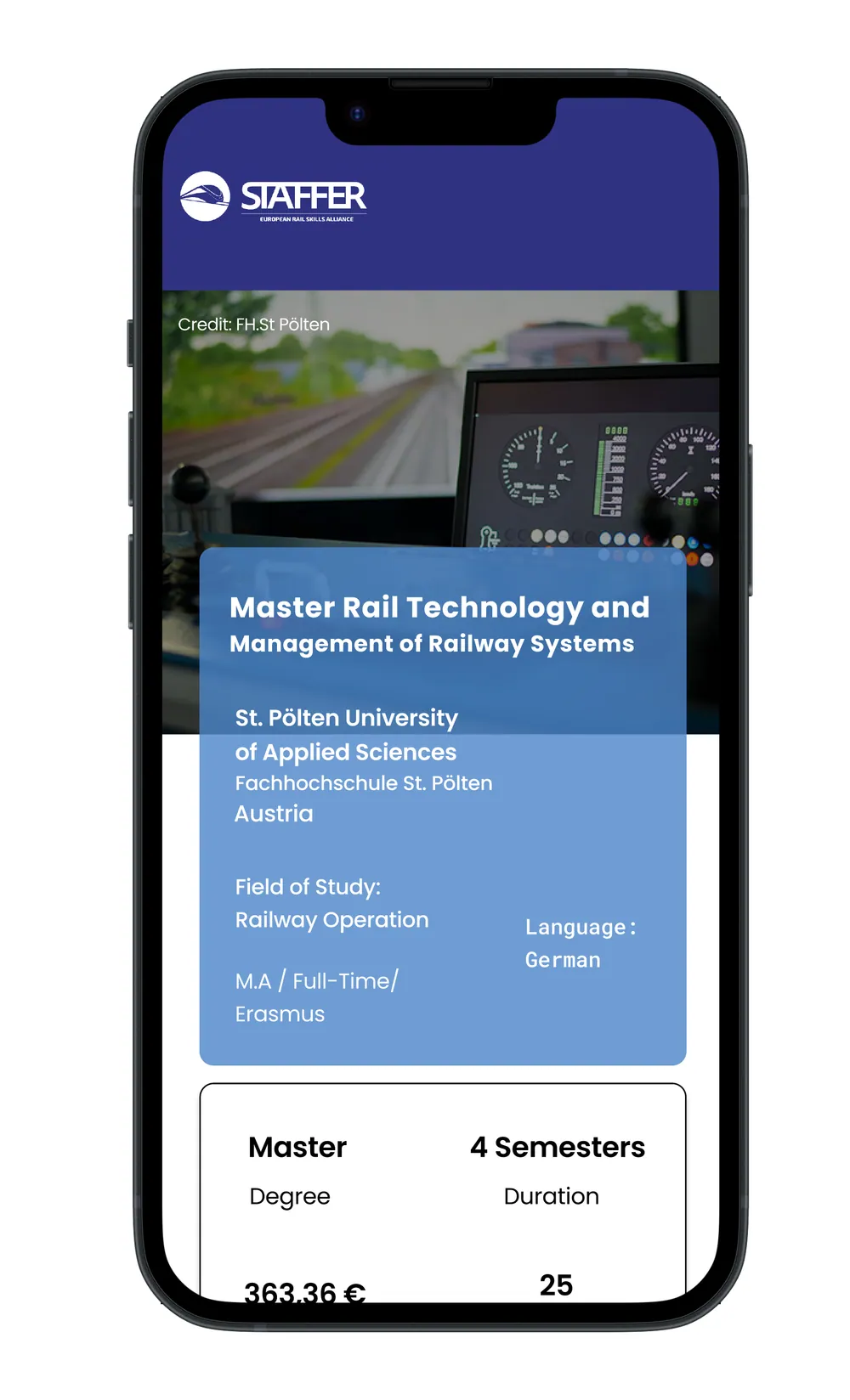 Programme page on a phone.