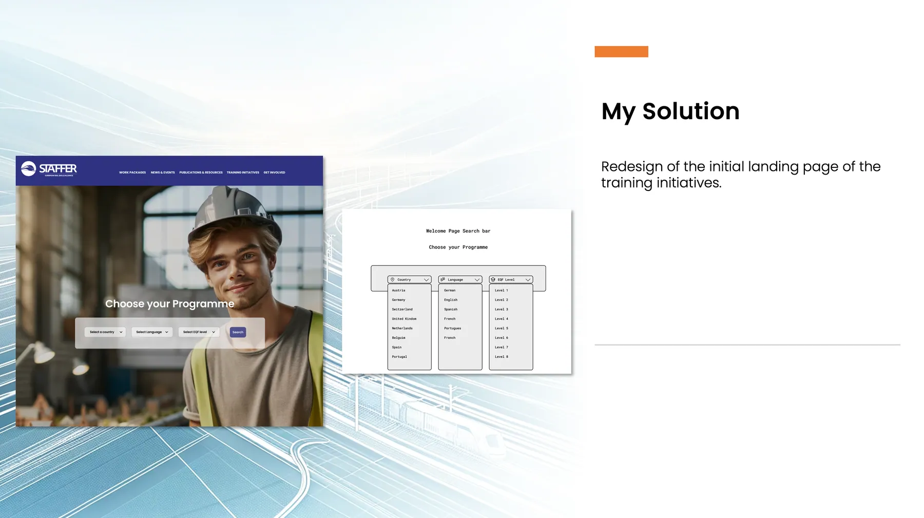 Redesigned landing page of the training initiatives.